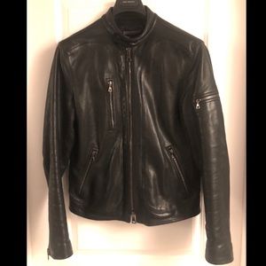 John Varvatos Lambskin Motorcycle Leather Jacket